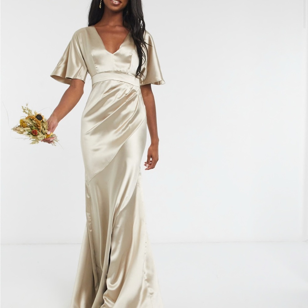 ASOS Champagne Satin Maxi Dress